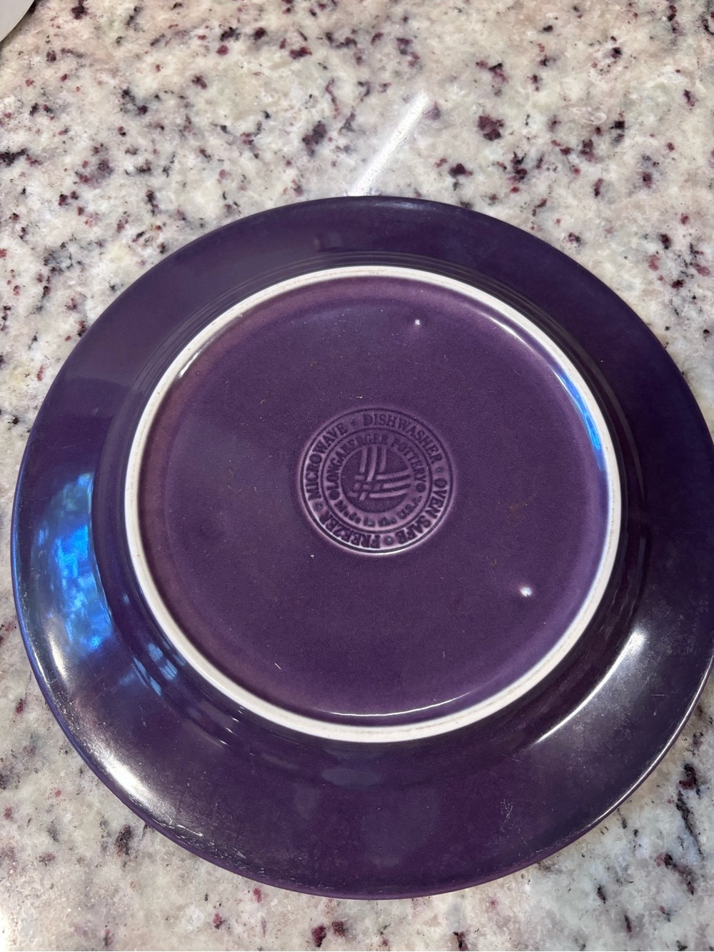 Longaberger Woven Traditions 9” luncheon/salad plate in Eggplant - Picture 2 of 4